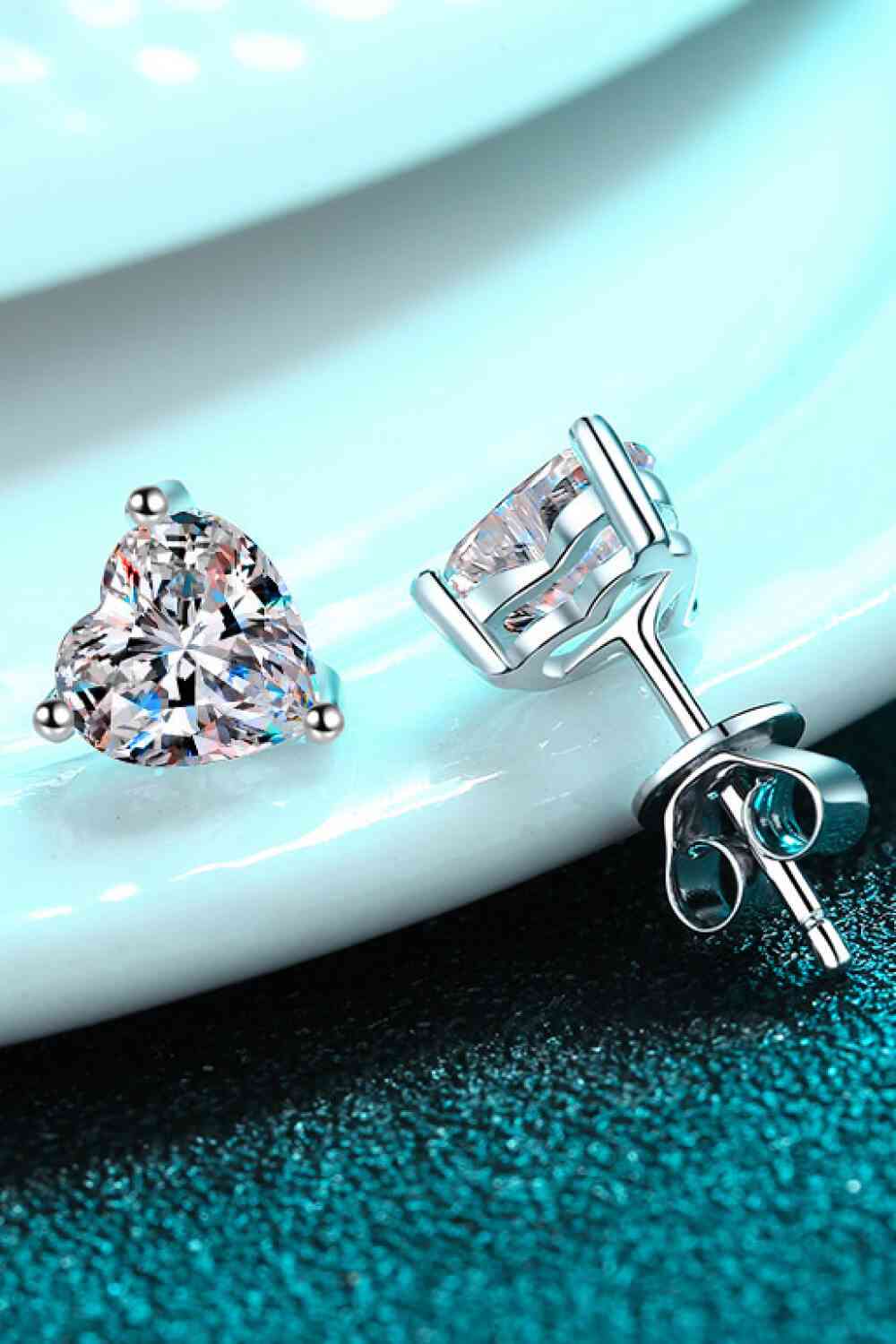 Charlotte 2 Carat Moissanite Heart-Shaped Stud Earrings