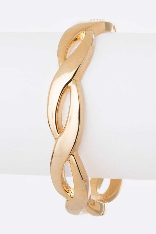 LA Jewelry Twist Design Hinge Bangle