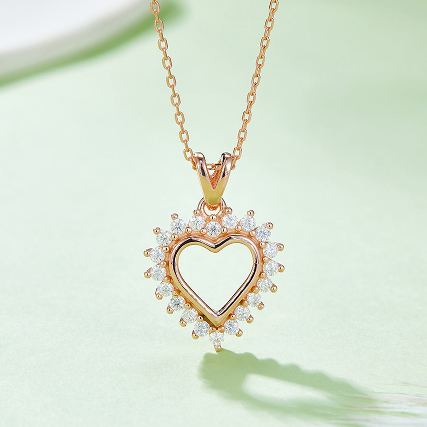 Nancy - Moissanite 925 Sterling Silver Heart Pendant Necklace