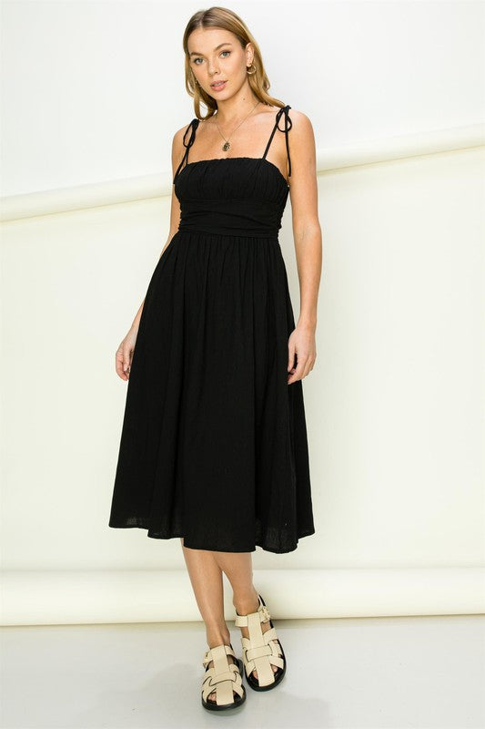 HYFVE Get a Clue Tie-Strap Midi Dress **also in black and red