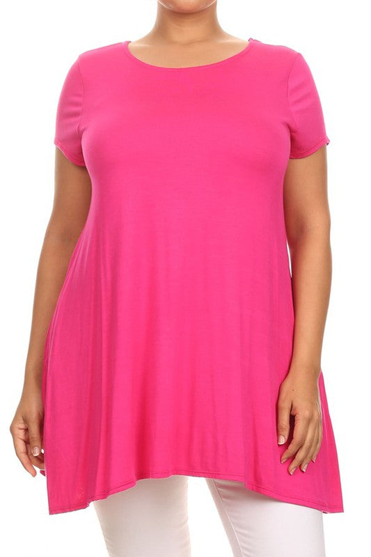 Moa Collection Short Sleeve Side Pocket Tunic **available in 16 colors