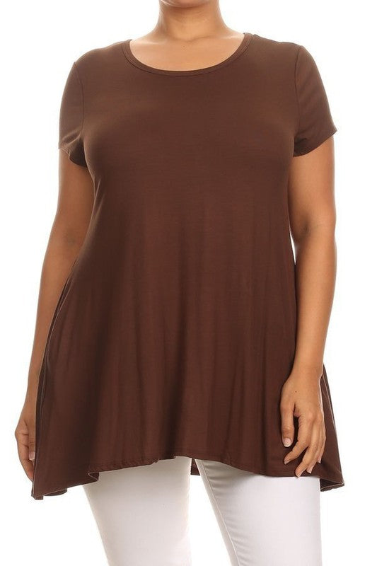 Moa Collection Short Sleeve Side Pocket Tunic **available in 16 colors