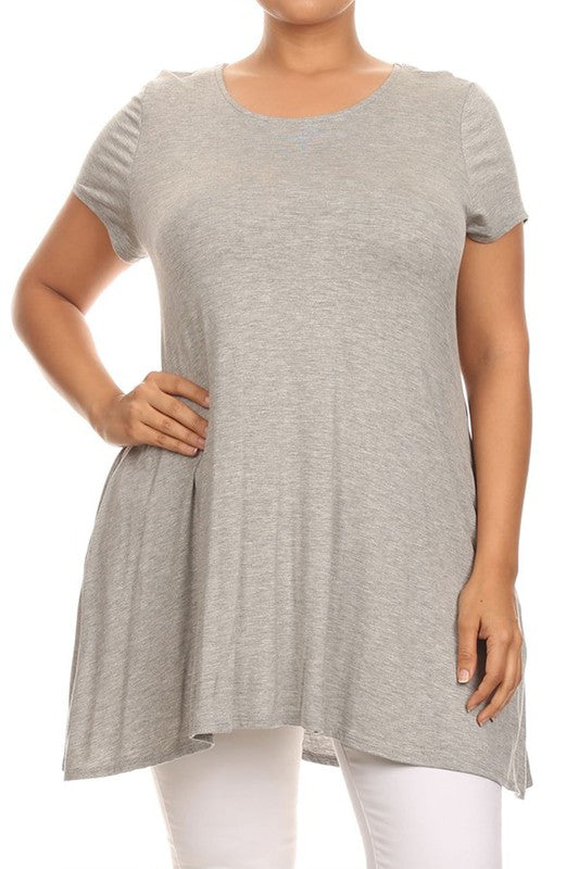 Moa Collection Short Sleeve Side Pocket Tunic **available in 16 colors