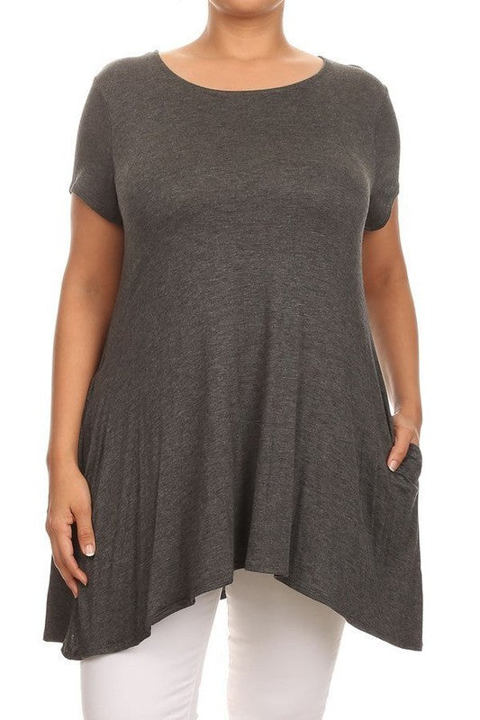 Moa Collection Short Sleeve Side Pocket Tunic **available in 16 colors