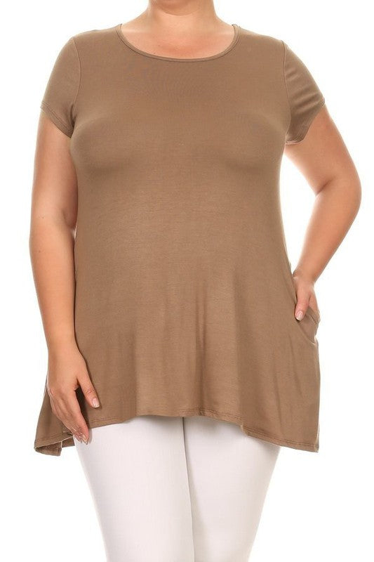 Moa Collection Short Sleeve Side Pocket Tunic **available in 16 colors