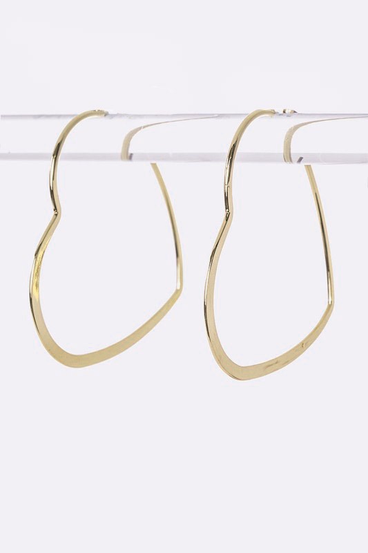 Heart Shape Iconic Hoops **available in gold or rhodium plating