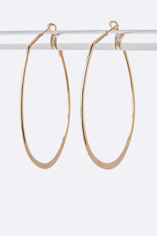 LA Jewelry70 MM Oval Hoop Earrings **available in gold or rhodium plating