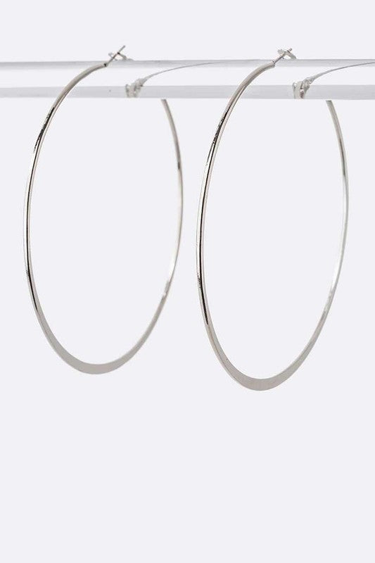 LA Jewelry 75 MM Classic Hoop Earrings **available in gold or rhodium plating