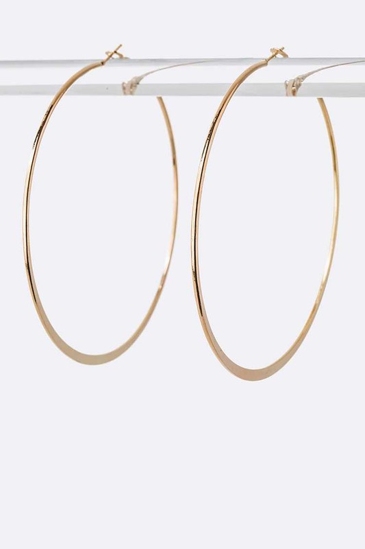 LA Jewelry 75 MM Classic Hoop Earrings **available in gold or rhodium plating