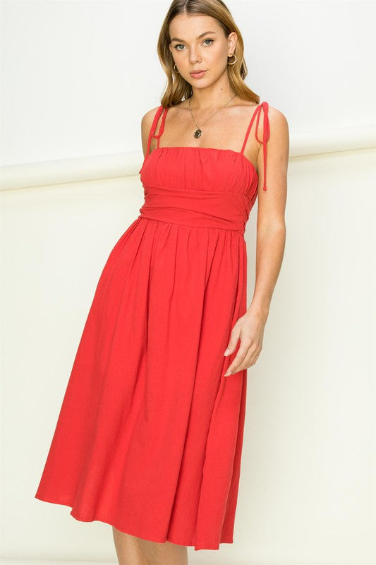 HYFVE Get a Clue Tie-Strap Midi Dress **also in black and red