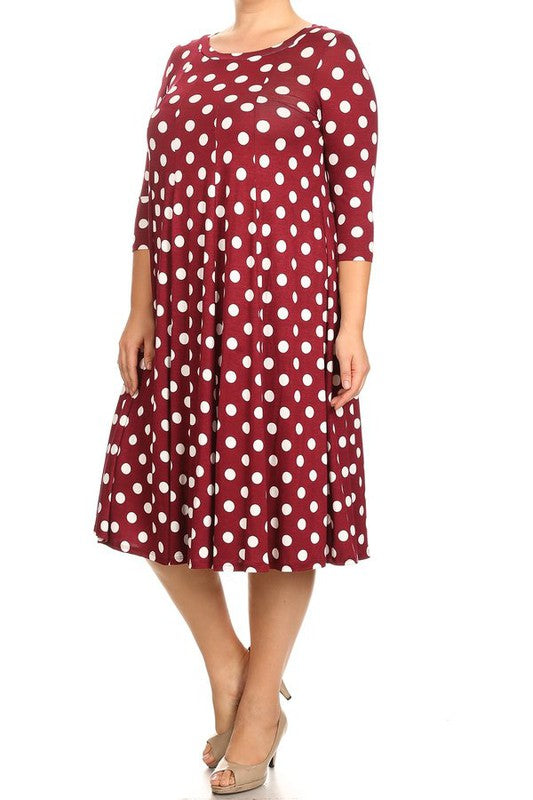 Moa Collection Knee Length Relaxed Fit Dress **also available in white, burgundy, and red