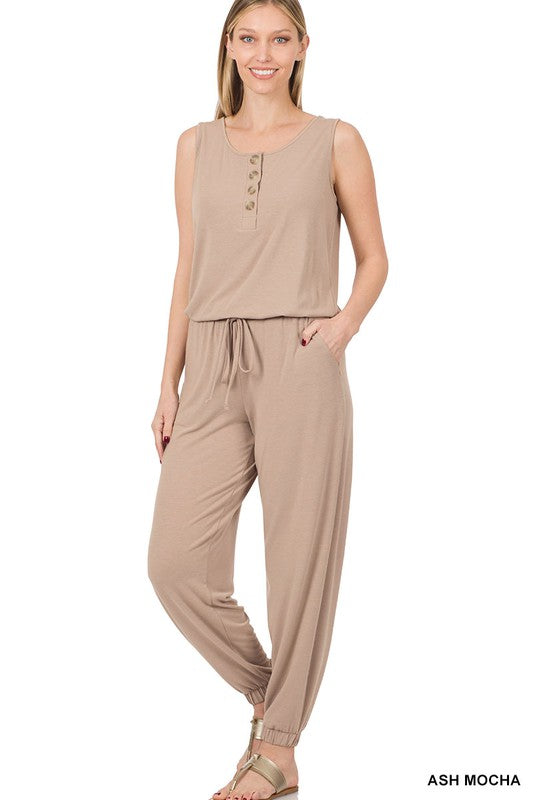 Zenana Sleeveless Jogger Jumpsuit