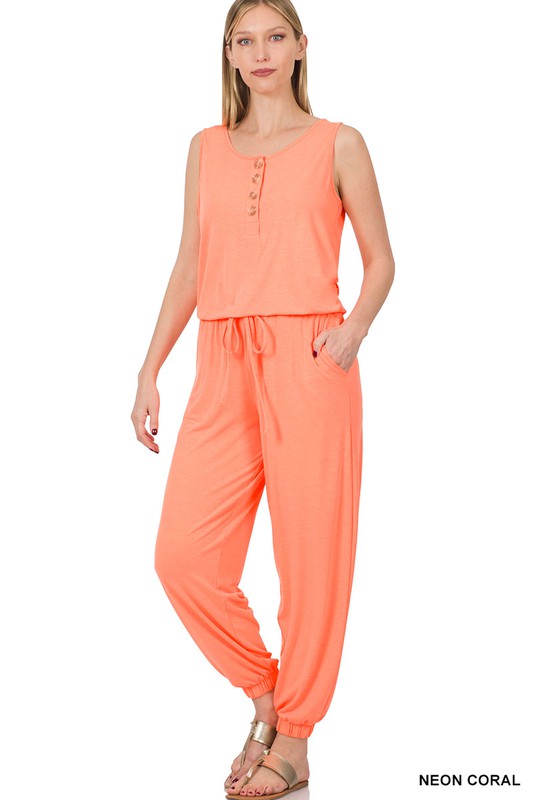 Zenana Sleeveless Jogger Jumpsuit