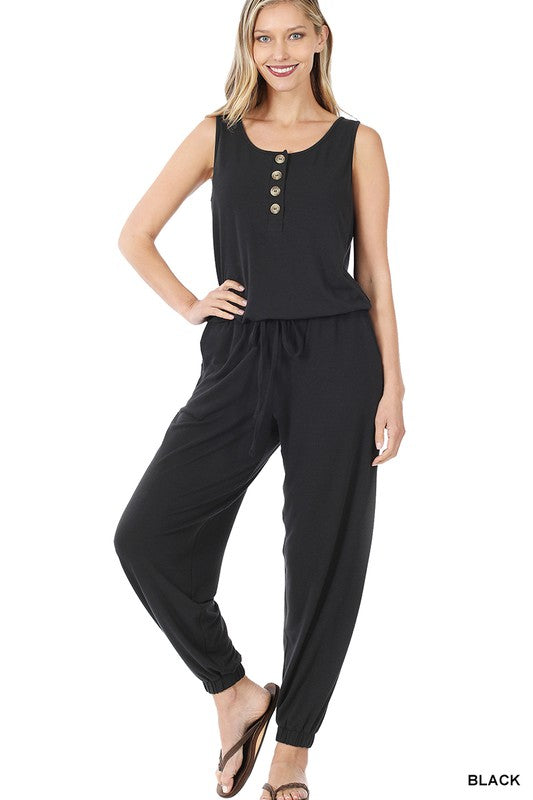 Zenana Sleeveless Jogger Jumpsuit