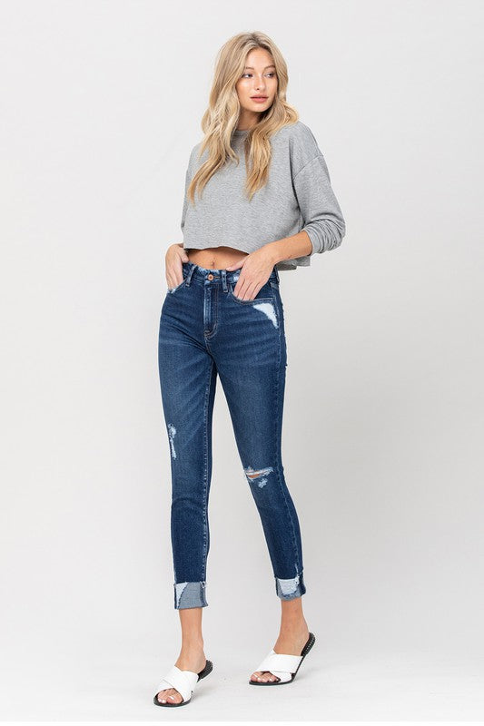 Vervet by Flying Monkey High Rise Distressed Cropped Skinny Jeans