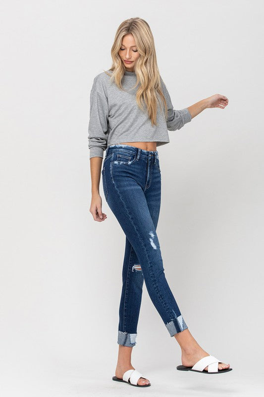 Vervet by Flying Monkey High Rise Distressed Cropped Skinny Jeans