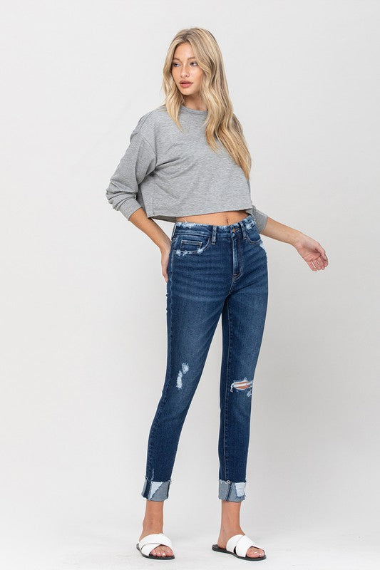 Vervet by Flying Monkey High Rise Distressed Cropped Skinny Jeans