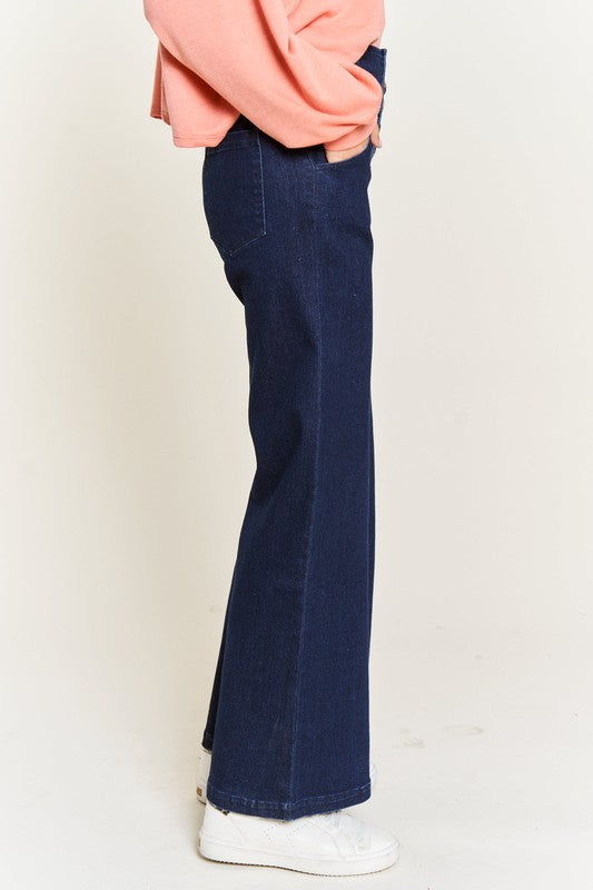 Jade by Jane High Waisted Button Wide Leg Jeans