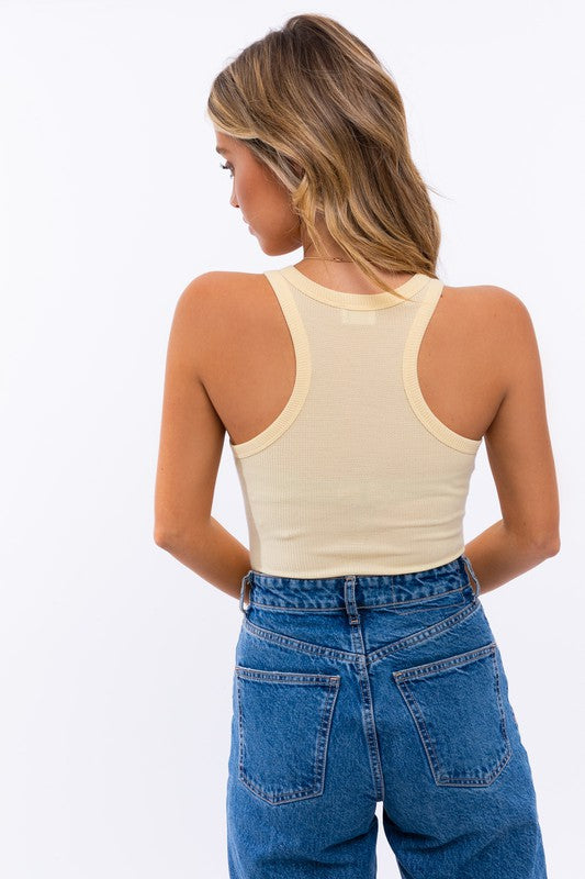 Le Lis Front Cut-Out Racerback Bodysuit