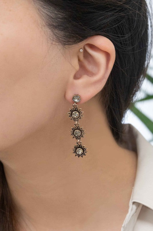 Lovoda Sunflower Drop Earrings