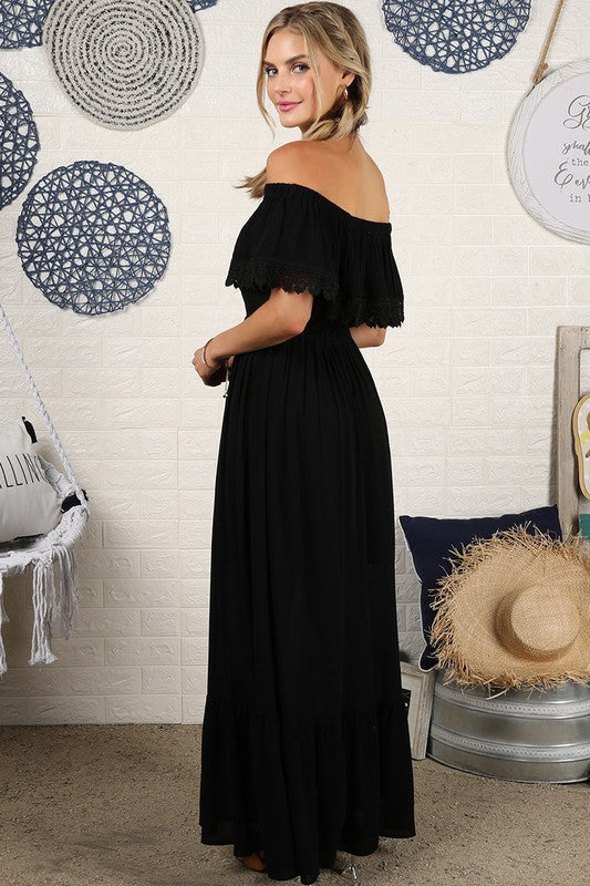 Ninexis Off the Shoulder Flowy Maxi Dress ** also available in natural