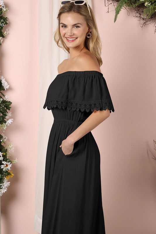 Ninexis Off the Shoulder Flowy Maxi Dress ** also available in natural