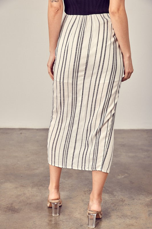 Mustard Seed Stripe Overlap Skort