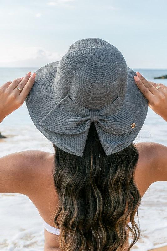 Aili's Corner Bow Back Straw Bucket Hat