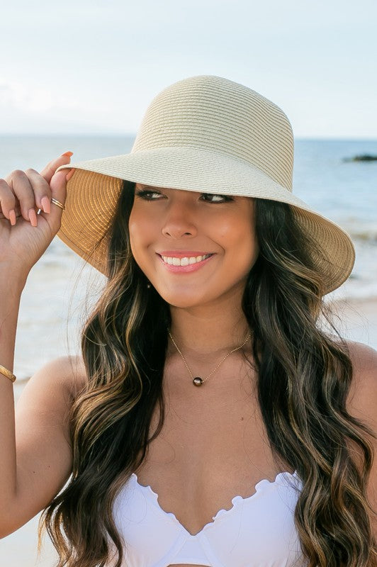 Aili's Corner Bow Back Straw Bucket Hat