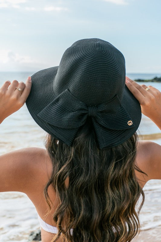 Aili's Corner Bow Back Straw Bucket Hat