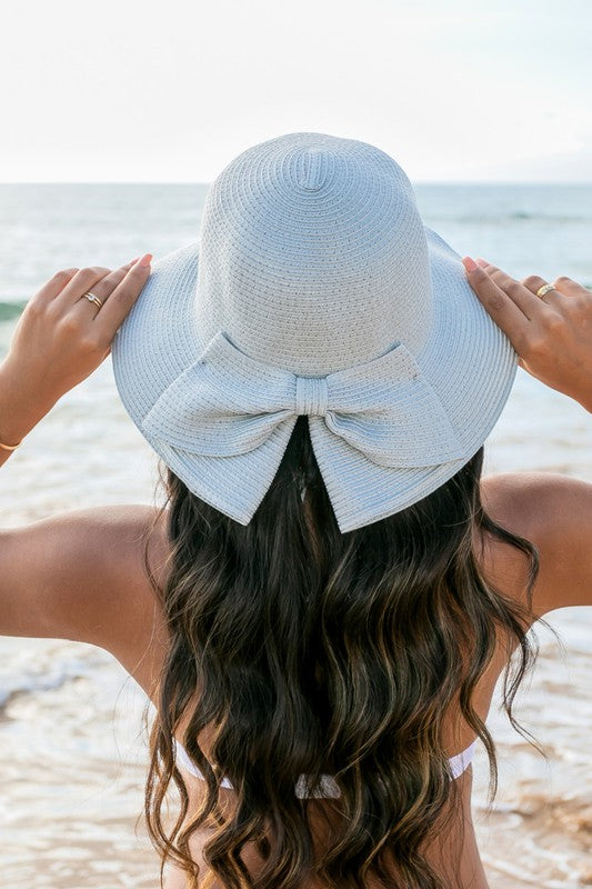 Aili's Corner Bow Back Straw Bucket Hat