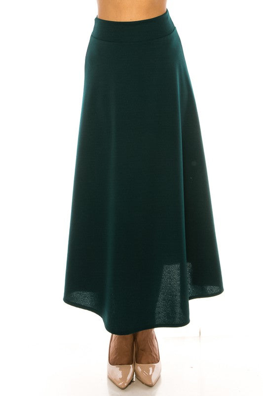 Moa Collection Solid High Waist Maxi Skirt