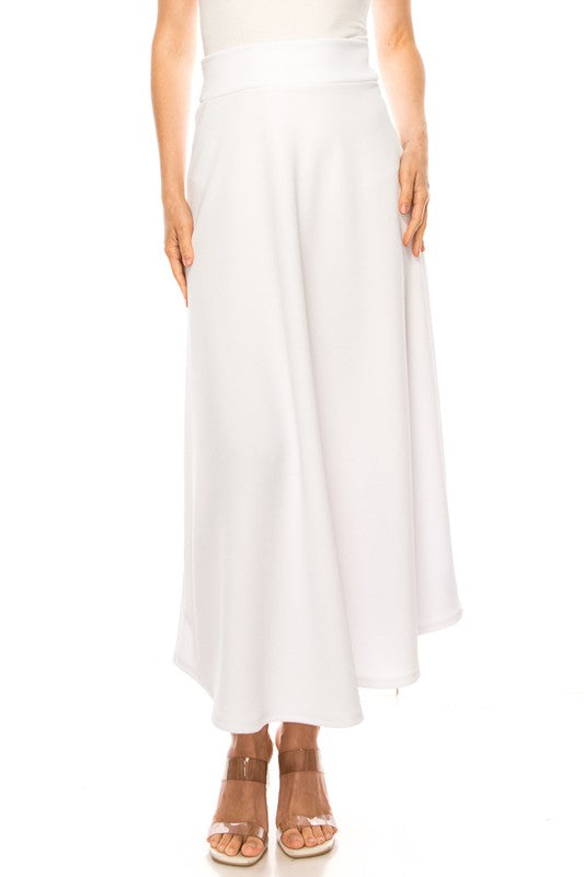 Moa Collection Solid High Waist Maxi Skirt