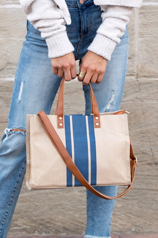 Aili's Corner Canvas Stripe Tote