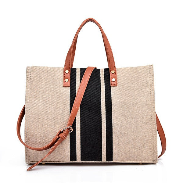 Aili's Corner Canvas Stripe Tote