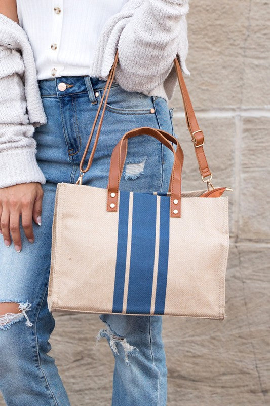 Aili's Corner Canvas Stripe Tote