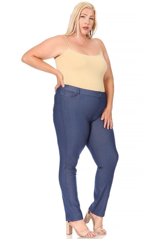 Moa Collection Plus Size Stretchy Full Length Jeggings