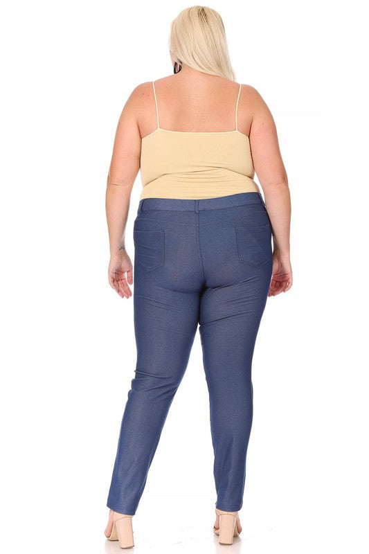 Moa Collection Plus Size Stretchy Full Length Jeggings