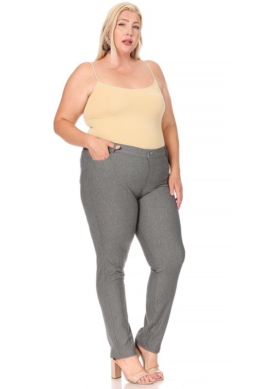 Moa Collection Plus Size Stretchy Full Length Jeggings