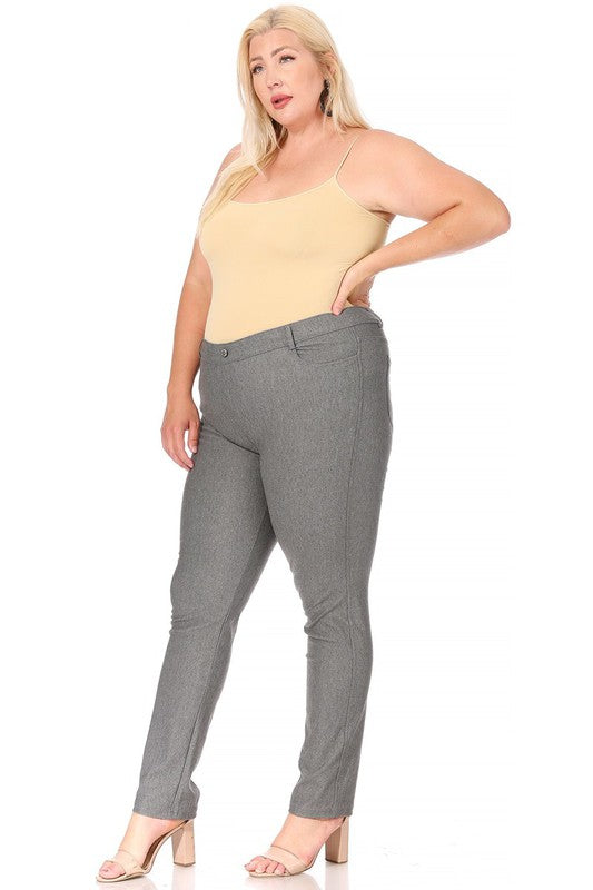 Moa Collection Plus Size Stretchy Full Length Jeggings