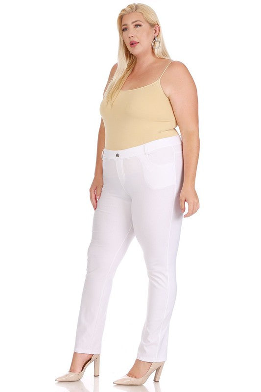 Moa Collection Plus Size Stretchy Full Length Jeggings