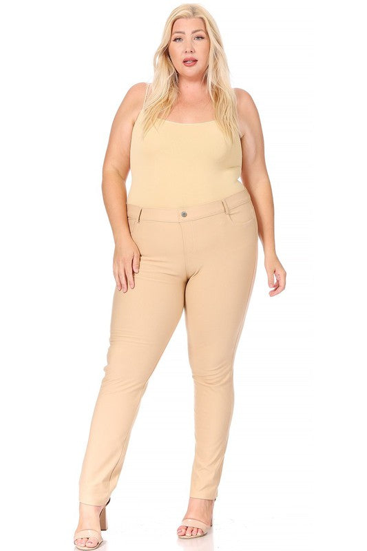 Moa Collection Plus Size Stretchy Full Length Jeggings