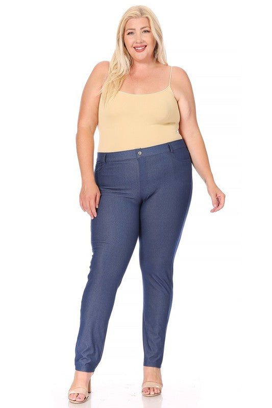 Moa Collection Plus Size Stretchy Full Length Jeggings