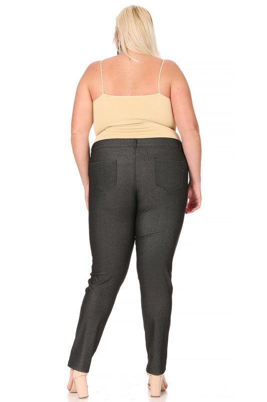 Moa Collection Plus Size Stretchy Full Length Jeggings