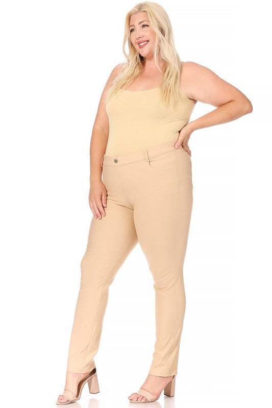 Moa Collection Plus Size Stretchy Full Length Jeggings