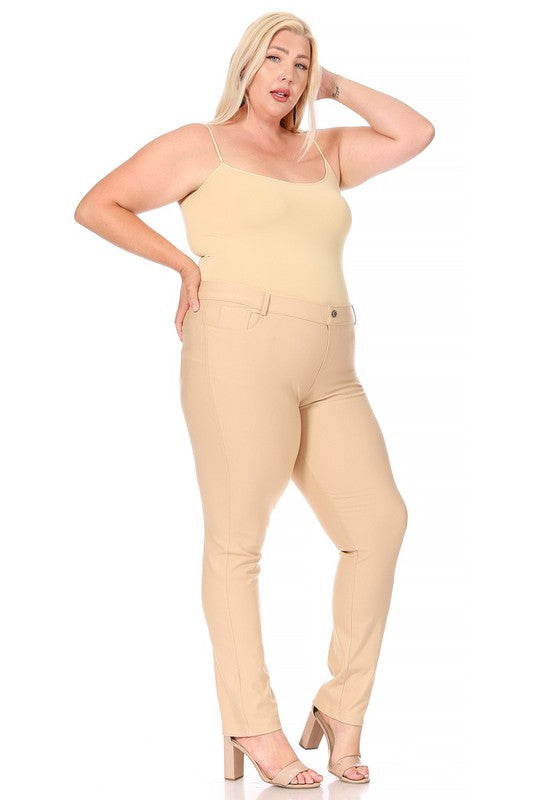 Moa Collection Plus Size Stretchy Full Length Jeggings