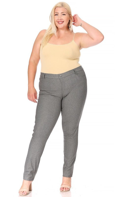 Moa Collection Plus Size Stretchy Full Length Jeggings