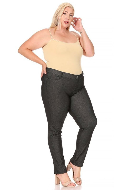 Moa Collection Plus Size Stretchy Full Length Jeggings