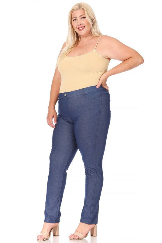 Moa Collection Plus Size Stretchy Full Length Jeggings