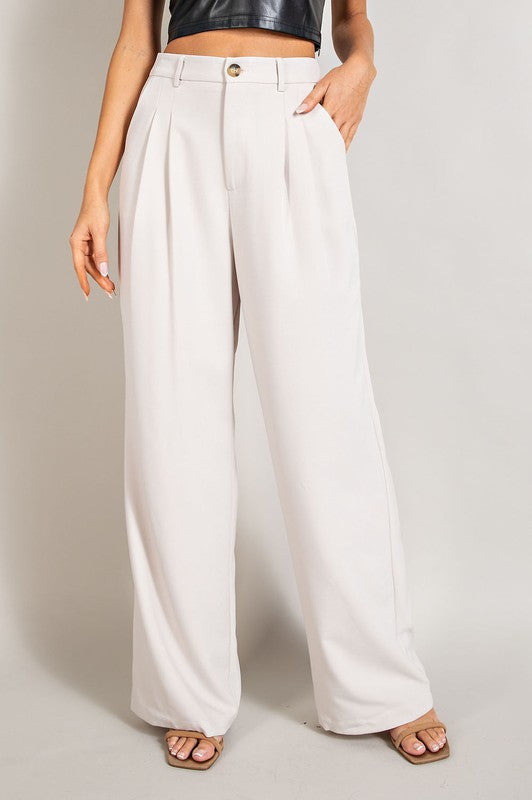 Eesome Straight Leg Pleated Pants